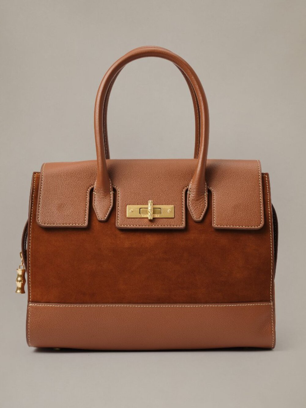 J McLaughlin The Worth Leather Handbag - Saddle NEW